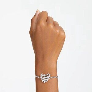Swarovski Crystal Volta Heart Bracelet in Rhodium Plated Metal